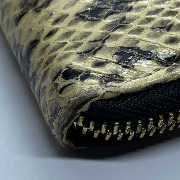 Authentic Jimmy Choo Snake Print Leather Long Zip Around Wallet / Clutch - Picture 3 of 11